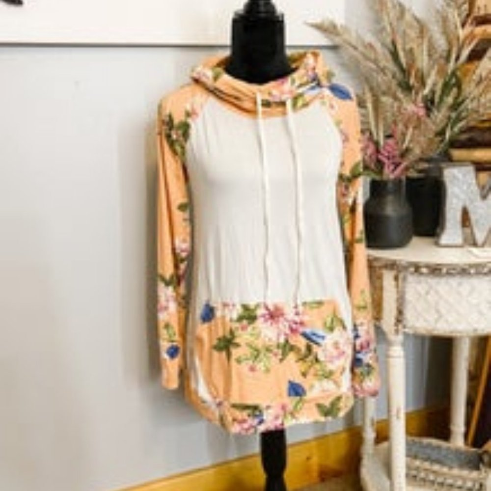 Lightweight floral hoodie